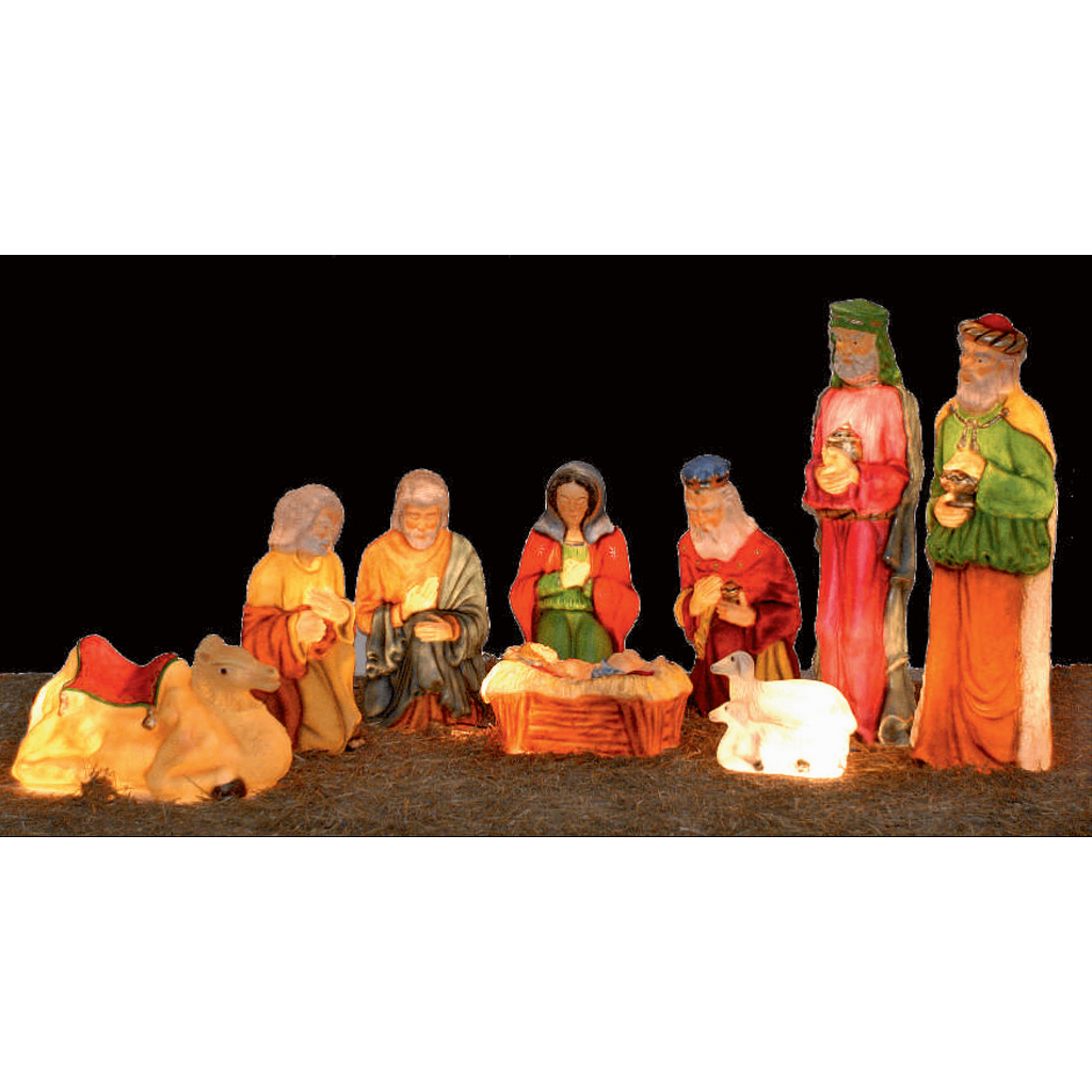 Φάτνη μεγάλη με μάγους εξωτερικού χώρου με φως 02.401.820